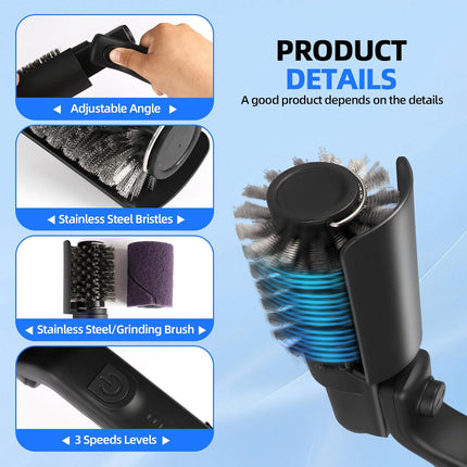 Upgraded Electric Brush,Rechargeable Cordless Grill Cleaning Brush,Stainless Ste