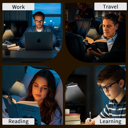 24 Led Rechargeable Book Light for Reading in Bed-Eye Caring 3 Color Temperature