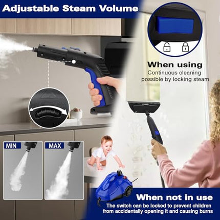 KROQO Steam Cleaner, Steam Mop with 23 Accessories, Powerful Multipurpose Portab