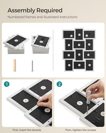 SONGMICS Collage Picture Frames, 4x6 for Wall Decor 12 Pack, Assembly Required,