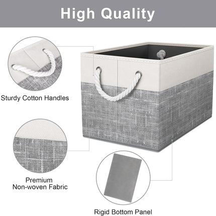 Fab totes Storage Bins 2-Pack，White & Grey