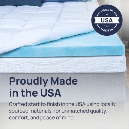 Sure2Sleep Cool Gel Swirl Memory Foam Mattress Topper Made in USA 2-Inch (Twin X