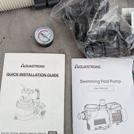 AQUASTRONG 14in Sand Filter Pump for Above Ground Pool with Timer, 2/3 HP Pool P