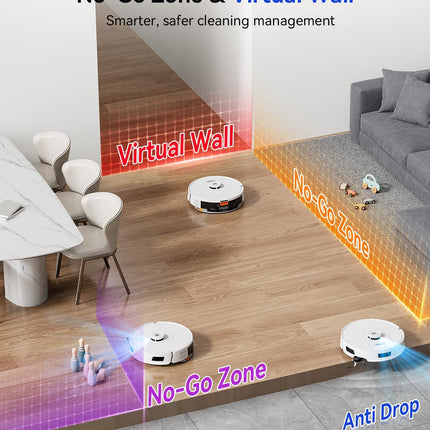 Redroad Robot Vacuum and Mop, 15000Pa, 90-Day Self-Emptying, Grey