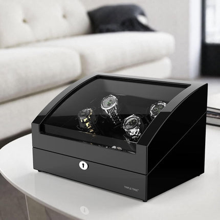 Watch Winder for Automatic Watches, Automatic Watch Winder with Wood Shell Piano