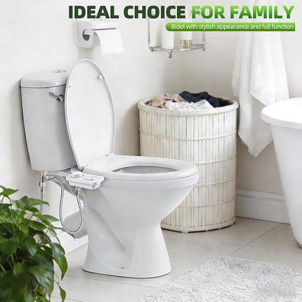 SAMODRA Bidet Attachment Non-Electric Cold Water Bidet Toilet Seat Attachment wi