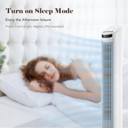 (No remote) 30'' Tower Fan, Portable Oscillating Quiet Cooling Fan, 3 Speeds, Bu