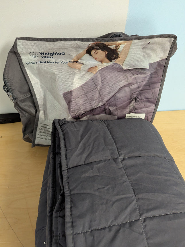Weighted Idea Weighted Blanket for Adults (Dark Grey,60"x80",15lbs) Cooling Brea