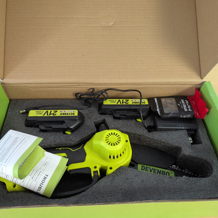 Devenbo 6 Inch Cordless Mini Chainsaw, Handheld Electric Saw