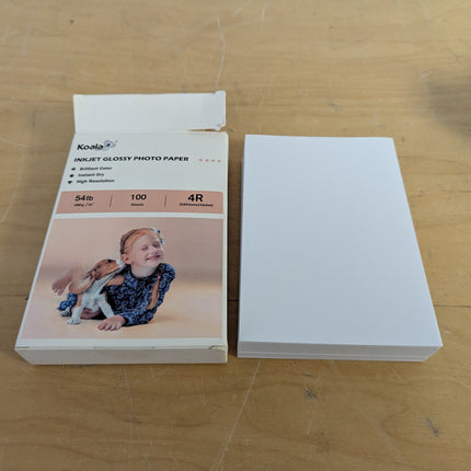 Koala Glossy Inkjet Photo Paper Thick 4X6 Inches 100 Sheets 54lb | Picture Paper