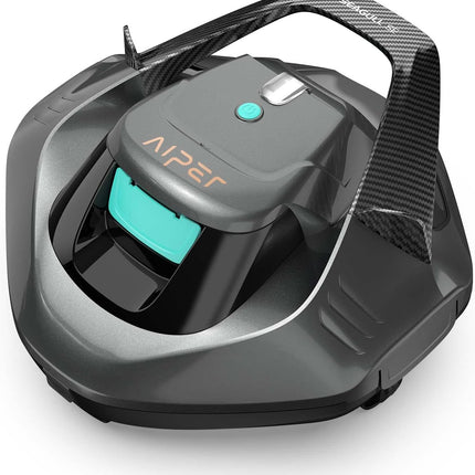 AIPER Seagull SE Cordless Robotic Pool Cleaner, 90 Minute Runtime with Dual Drive Motors, LED Indicators and Self-Parking, Grey