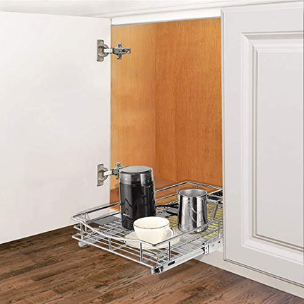 SortWise Heavy Duty Sliding Cabinet Organizer - Pull Out Shelf for Kitchen Pantr