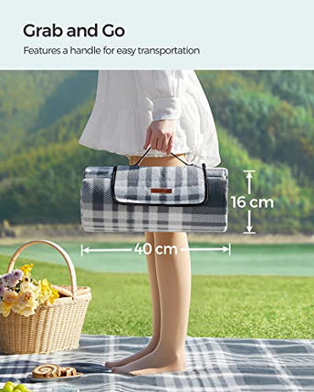 SONGMICS Picnic Blanket, 76.8 x 59.1inch, Large Mat for Camping, with Waterproof