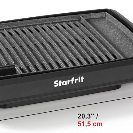 Starfrit The Rock Indoor Smokeless Electric BBQ Grill - Non-Stick 10" x 16" Cook