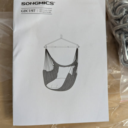 SONGMICS Hammock Chair, Large Swing Chair with 2 Cushions, Hanging Chair with Ch