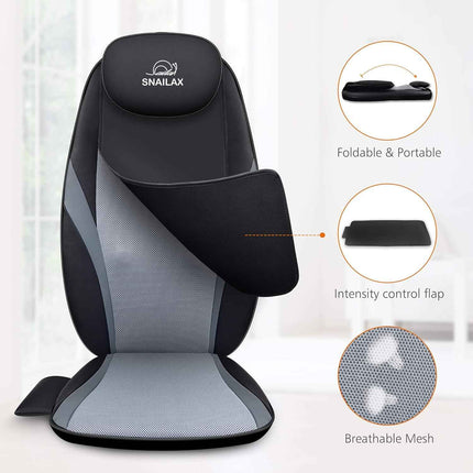 Snailax Back Massager with Heat, Shiatsu Massager Cushion, Massager Chair，Seat M
