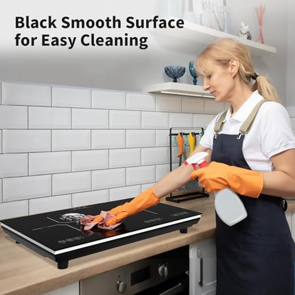 VBGK Double Induction Cooktop, 4000W Countertop Burner Hot Plate with 2 Burner,