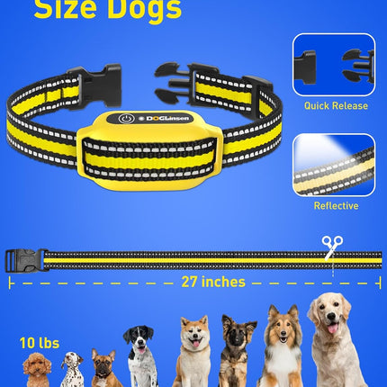 DOGLinsen 2-in-1 Bark and Shock Collar for Dogs, Smart Anti Barking Dog Training