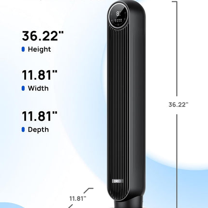 DREO Tower Fan for Bedroom (2026), Bladeless Oscillating Floor Fan with DC Motor, 8 Speeds, 4 Modes & Remote