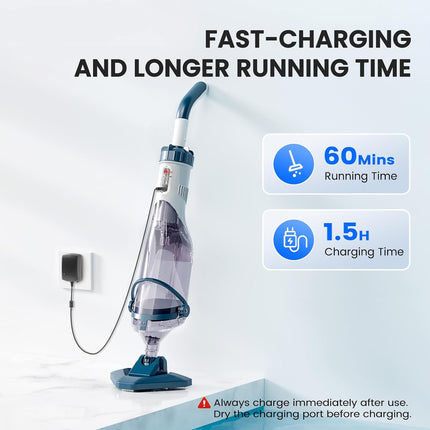 Enhulk Rechargeable Handheld Cordless Pool Vacuum for Above Ground Pool and Ingr