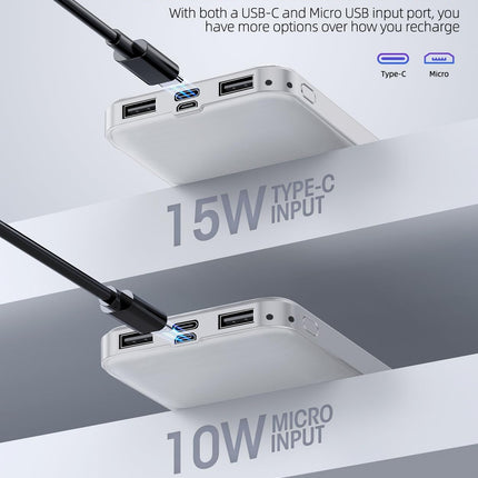 Portable-Charger-Power-Bank - 2 Pack 15000mAh Dual USB Power Bank Output 5V3.1A