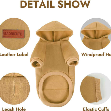 Dog Hoodie (Brown+Khaki, XX-Small)