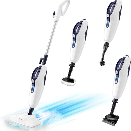 BOJUK 10-in-1 Steam Mop, Floor Steamer with Detergent Chamber, Detachable Handle