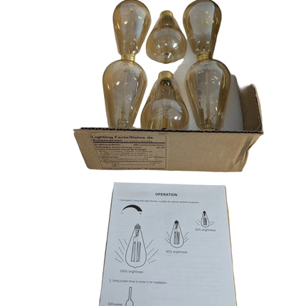 HESSION 6-Pack Edison Light Bulbs, 60w Vintage Edison Bulb, Squirrel Cage Filame