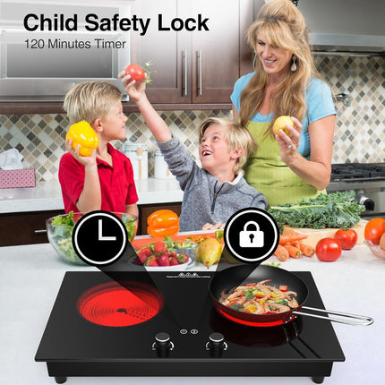 VBGK Electric Cooktop,2400W Electric Burner,Countertop and Built-in Electric Sto