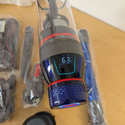 MQDXE Cordless Stick Vacuum Cleaner: 550W Powerful Suction, LED Display, 55 Min