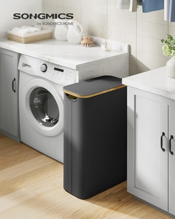 SONGMICS Laundry Hamper with Lid, Slim Laundry Basket, 17.2 Gallons (65L), Space