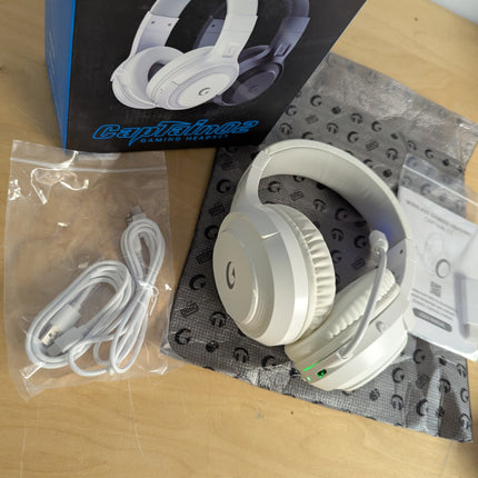 White Wireless Gaming Headset for PS5, PS4, PC, Switch 40-Hour Battery, Type-C C