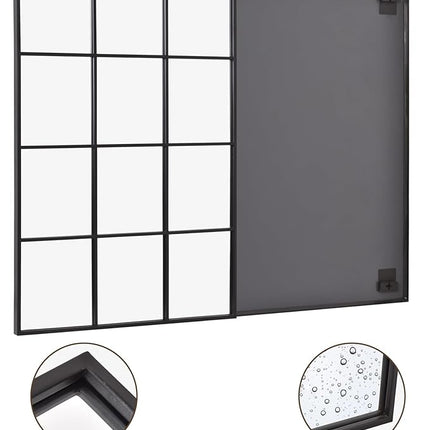 Suidia Rectangular Wall Mirror, 30" x 40" Window Decorative Mirrors, Metal Frame
