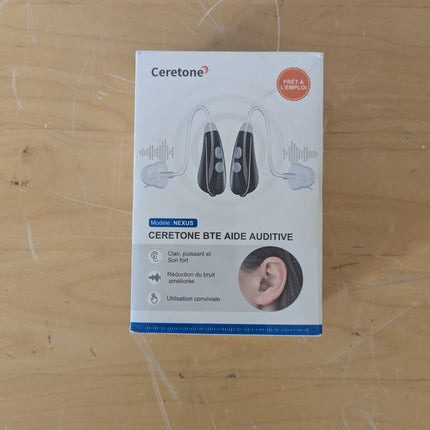 Ceretone BTE Hearing Aids with Noise Cancellation, Behind-the-Ear, 4 Listening Modes, 200+ Hour A13 Battery