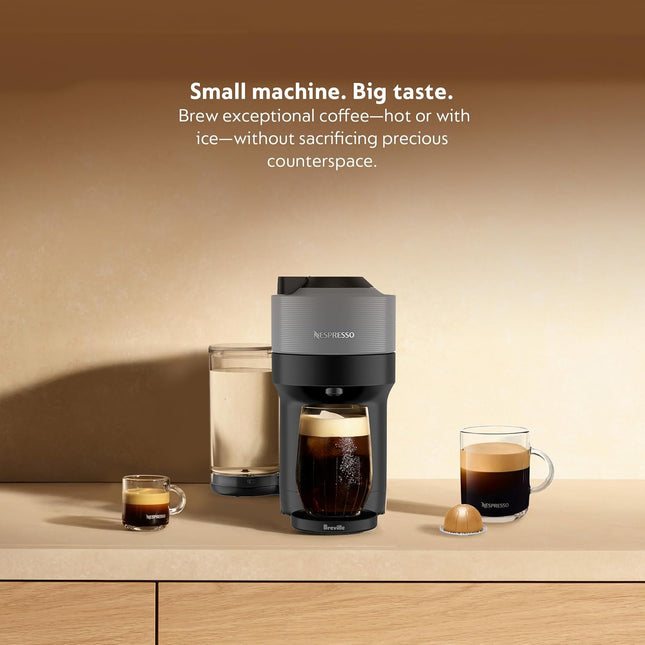 Nespresso Vertuo Pop+ Coffee and Espresso Machine by Breville - Dark Grey