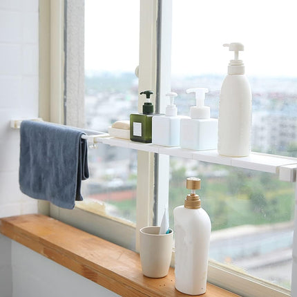 LIYIVNAA Expanding Narrow Closet Shelf Tension Rod Slim Cupboard Divider Hanger