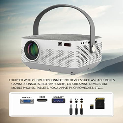 RCA RPJ402 1080P Bluetooth 5.0 Home Theater, Video Projector, LCD Display, HDMI