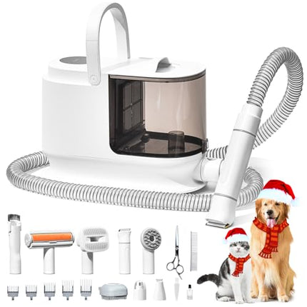 Bunfly Dog Grooming Kit & Dog Hair Vacuum, Pet Grooming Vacuum with 13,000kPa Po