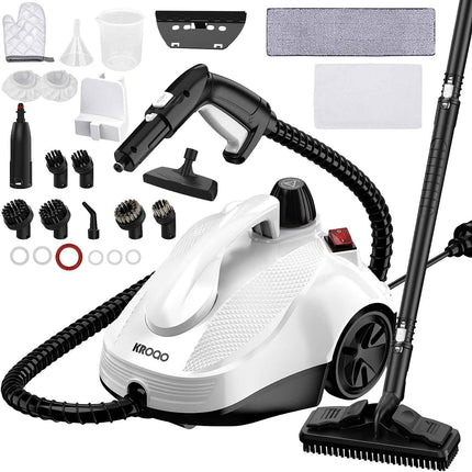 KROQO Steam Cleaner, Steam Mop with 9 Accessories, Powerful Multipurpose Portabl