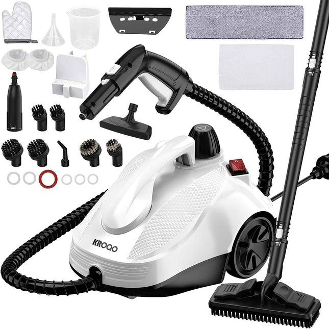 KROQO Steam Cleaner, Steam Mop with 9 Accessories, Powerful Multipurpose Portabl