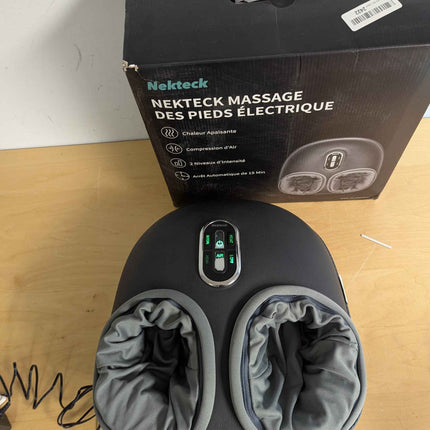 Nekteck Shiatsu Foot Massager Machine with Soothing Heat, Deep Kneading with air Compression, Improve Blood Circulation and Foot Wellness, Relax for Home or Office Use (Gray)