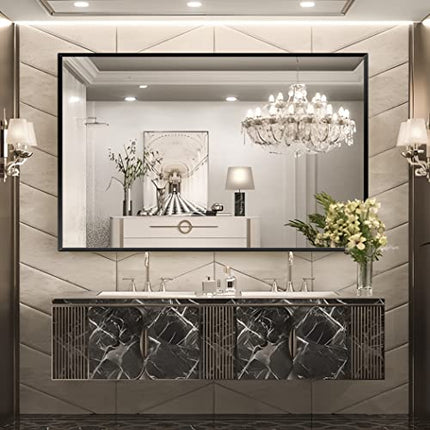 COFENY Black Bathroom Mirror for Wall, 24x36 Inch Rectangle Mirrors with Metal F