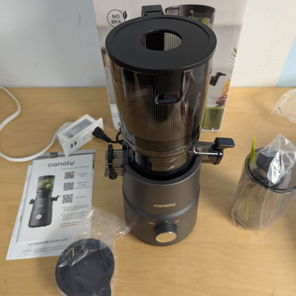 Canoly C03 Cold Press Juicer, 4.5" Wide Feed Chute Juicer Machine with 200W AC M