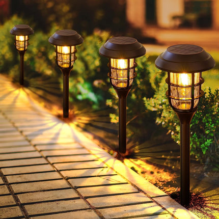 8 Pack Solar Lights Outdoor, LETMY Brighter Solar Lights Outdoor Waterproof, Aut