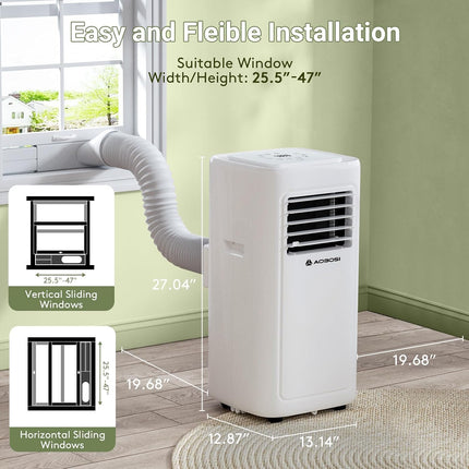 INCOMPLETE AAOBOSI 8000 BTU Portable Air Conditioner, 4-in-1 WiFi AC for Rooms up to 182 Sq Ft (Unit Only)