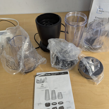 Mainstays 10-Piece Blender Set, Black, 300W, with 3 Jars (10oz, 16oz, 18oz; AS),