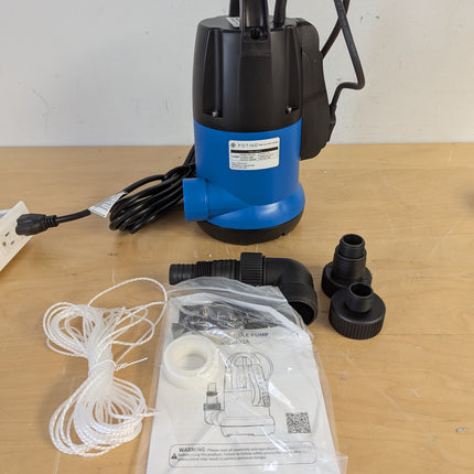 FOTING 3/4HP Automatic Submersible Sump Pump, 3500 GPH Thermoplastic Water Pump with 28 ft Lift & Sensor
