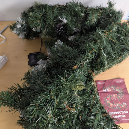 SHareconn 2Pcs 9FT Prelit Artificial Christmas Garland with Color Changing Light