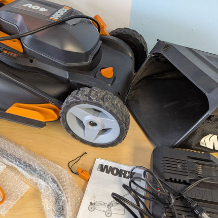 Worx WG743 40V PowerShare 4.0Ah 17" Lawn Mower w/Mulching & Intellicut (2x20V Ba