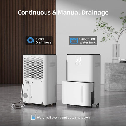 HOGARLABS 34 Pint Home Dehumidifier for Basement & Bedroom, 3 Modes, Continuous Drain, Timer & Child Lock
